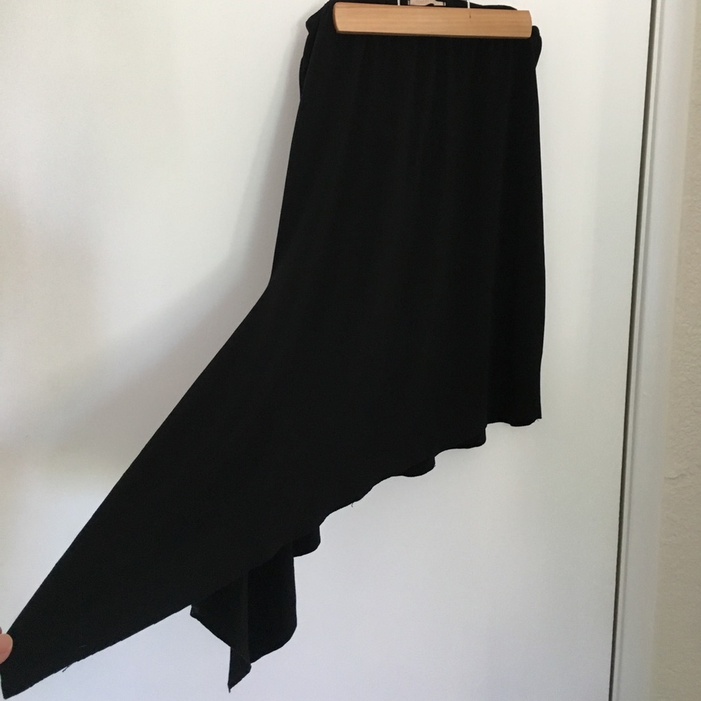 Black Lycra Skirt Asymmetrical Good Condition